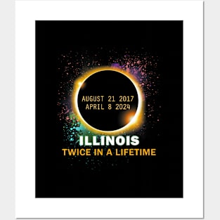 Illinois Total Solar Eclipse Twice In A Lifetime 2024 Posters and Art